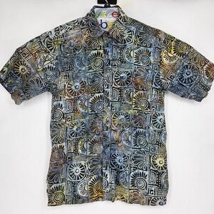 Johari West Shirt Mens Small Short Sleeve Button Up Hawaiian Geometric